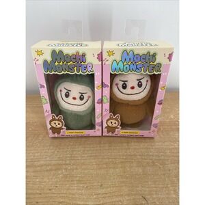 5" Mochi Monster Plush Charm (x2) Collectible Keychain - Green Brown New in‎ Box